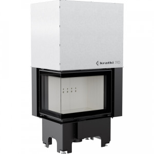 Kratki - Krbová vložka VN 610/430 - ľavé presklenie s výsuvným otváraním dvierok 