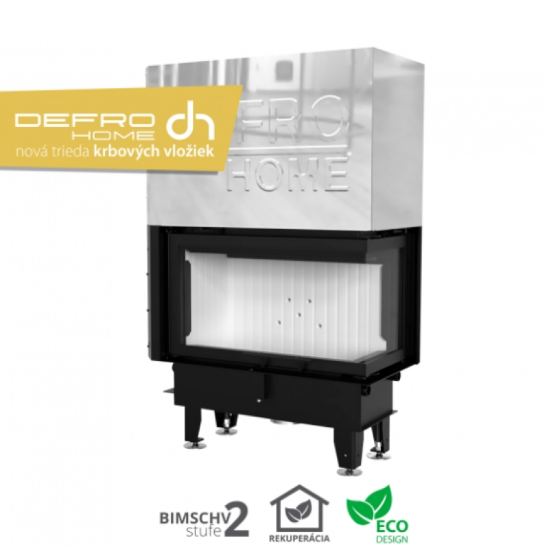 DEFRO HOME - Krbová vložka IMPULS ME BP G / čierna, pravé rohové presklenie s výsuvnými dvierkami 