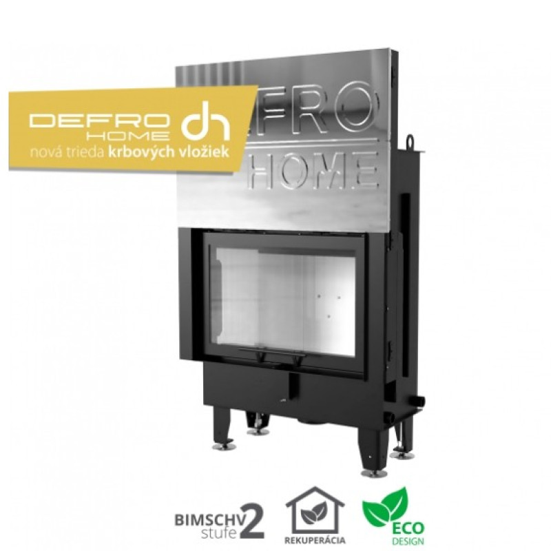 DEFRO HOME - Krbová vložka IMPULS SM G / čierna, rovné presklenie s výsuvnými dvierkami