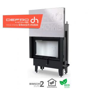 DEFRO HOME - Krbová vložka IMPULS SM G / čierna, rovné presklenie s výsuvnými dvierkami a potlačou skla Blackline