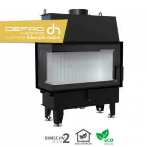 DEFRO HOME - Krbová vložka IMPULS ME BL / čierna, ľavé rohové presklenie s potlačou skla Blackline