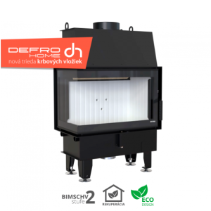 DEFRO HOME - Krbová vložka IMPULS SM BL / čierna, ľavé rohové presklenie s potlačou skla Blackline