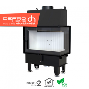 DEFRO HOME - Krbová vložka IMPULS SM BP / čierna, pravé rohové presklenie s potlačou skla Blackline