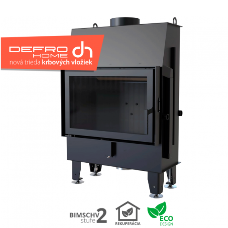 DEFRO HOME - Krbová vložka IMPULS SM / čierna, rovné presklenie, čierny ceramiton s potlačou skla Blackline