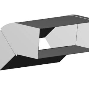 Kanál koleno, stena strop, nastaviteľné 150x50/45-90