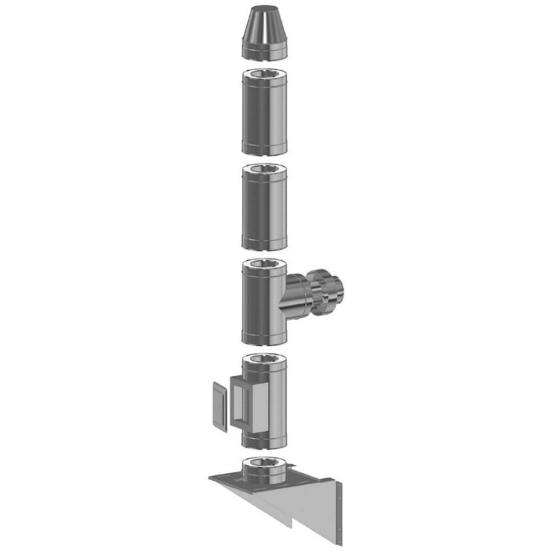 ZOP KOMÍNY Trojplášťový komínový systém 180/6,8m/90°