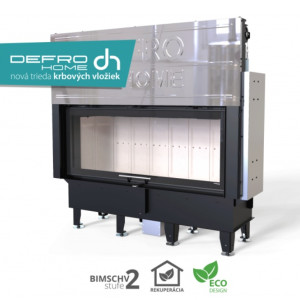 DEFRO HOME - Krbová vložka INTRA XLA G / čierna, rovné presklenie s výsuvnými dvierkami 