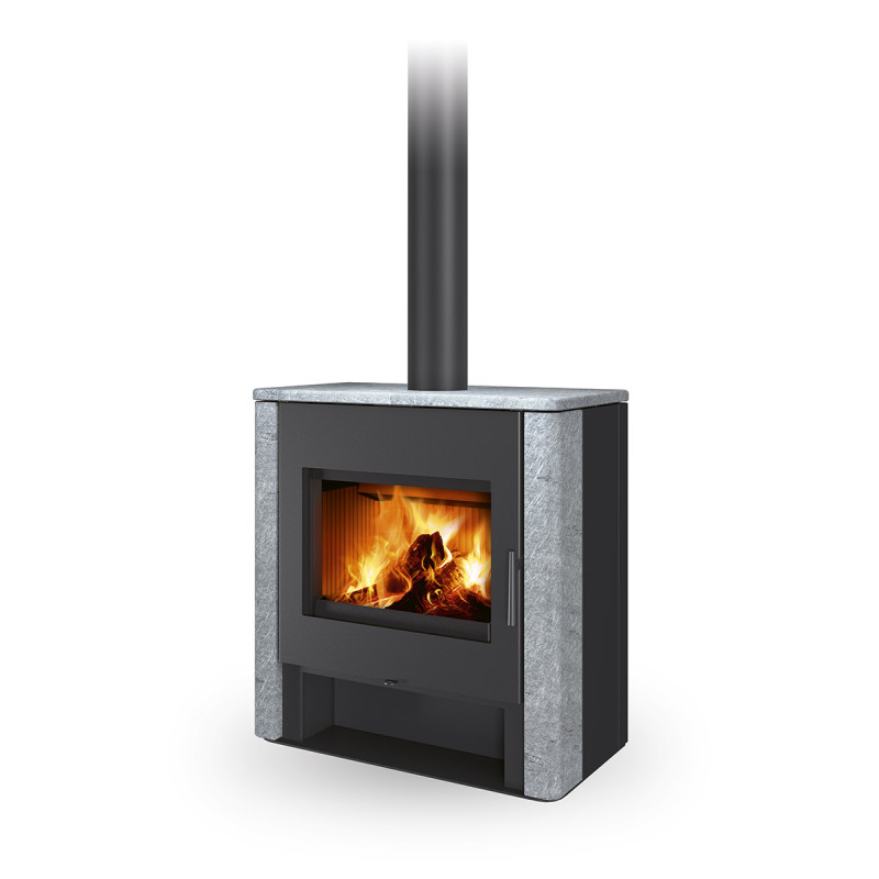 Romotop - Krbové kachle TELDE (kameň) s teplovodným výmenníkom a dvojitým sklom