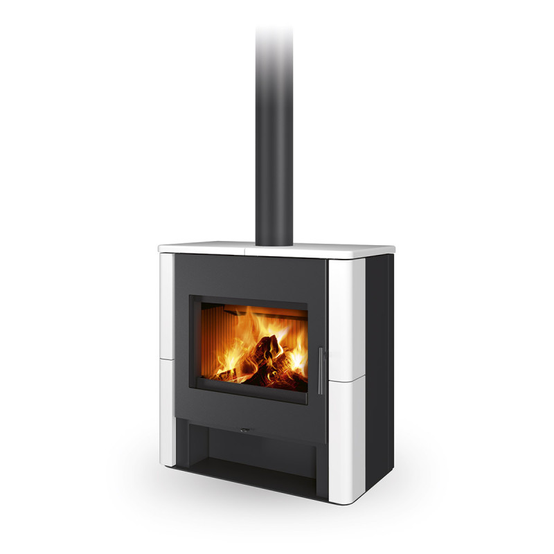 Romotop - Krbové kachle TELDE (keramika hladká) s teplovodným výmenníkom a dvojitým sklom