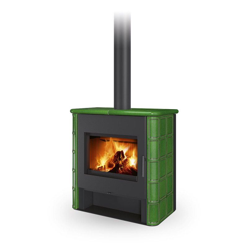 Romotop - Krbové kachle TELDE (keramika rustik) s teplovodným výmenníkom a dvojitým sklom