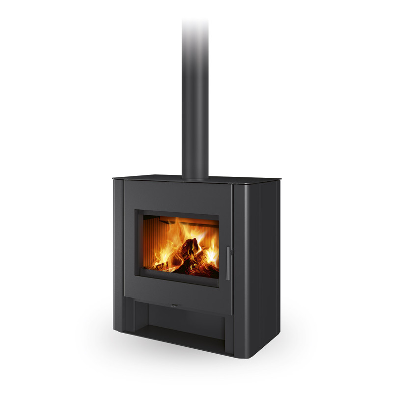 Romotop - Krbové kachle TELDE (plech) s teplovodným výmenníkom a dvojitým sklom