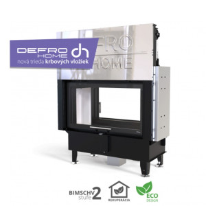 DEFRO HOME - Krbová vložka INTRA LA T G / čierna, obojstranné presklenie s výsuvným dvierkami