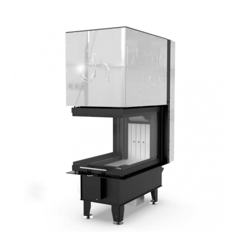 DEFRO HOME - Krbová vložka INTRA U G / čierna, trojstranné presklenie s výsuvnými dvierkami 