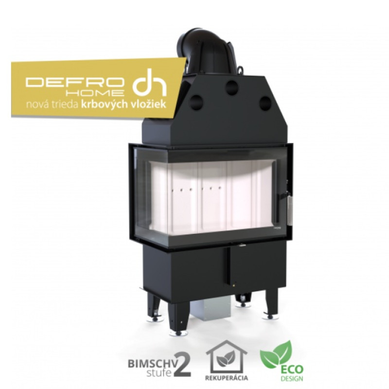 DEFRO HOME - Krbová vložka INTRA SM BL MINI / čierna, ľavé rohové presklenie 